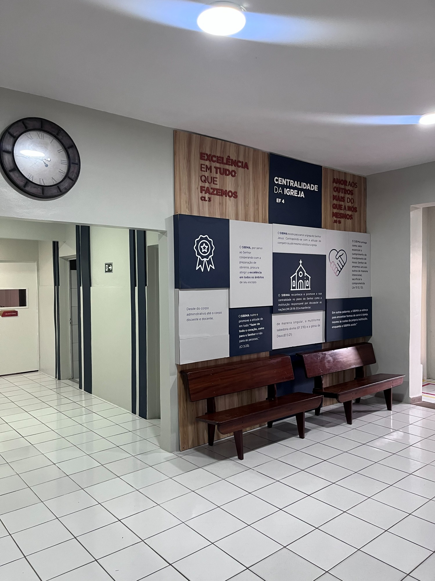 Hall com os valores institucionais do SIBIMA