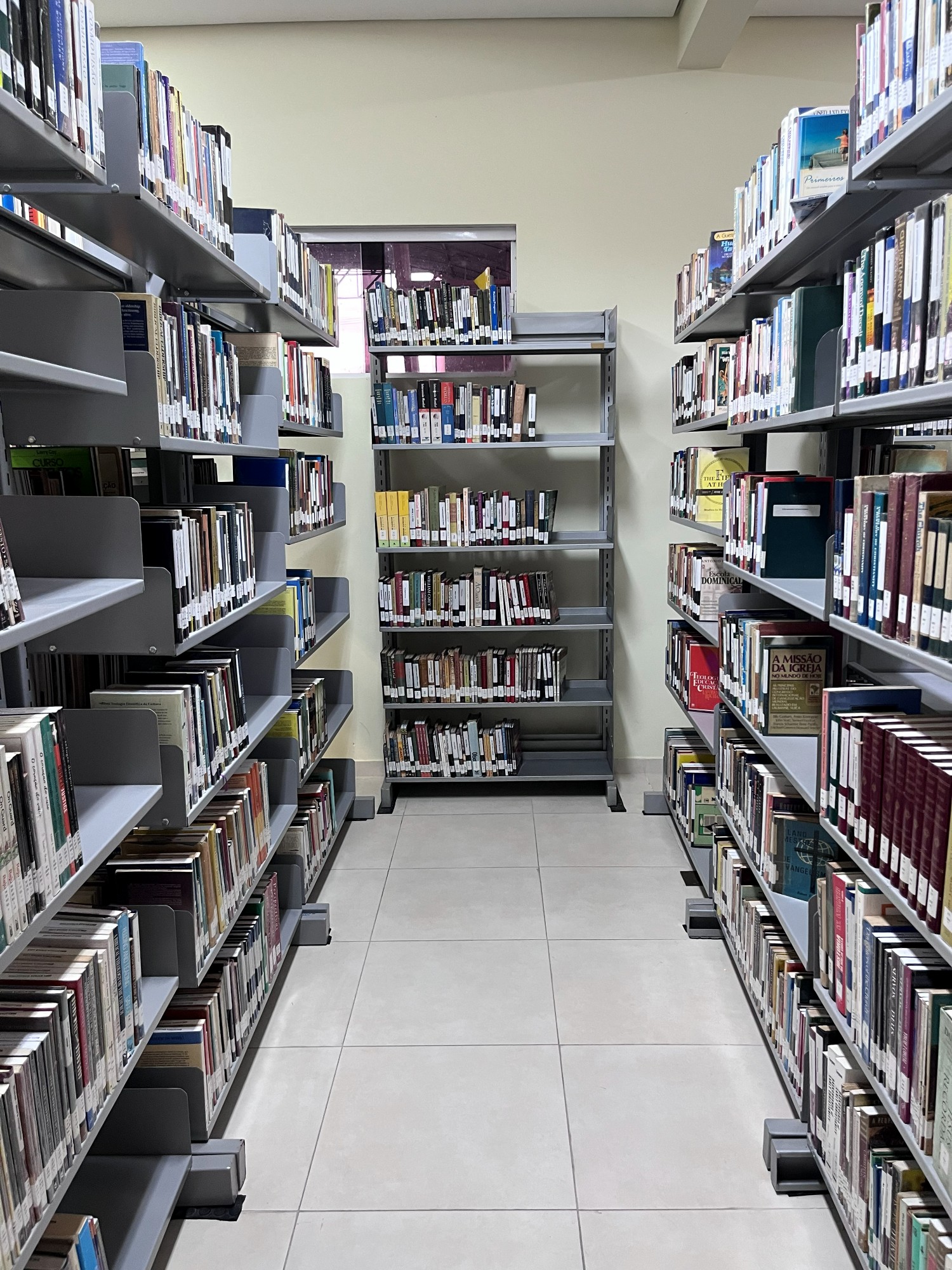 Estantes da biblioteca
